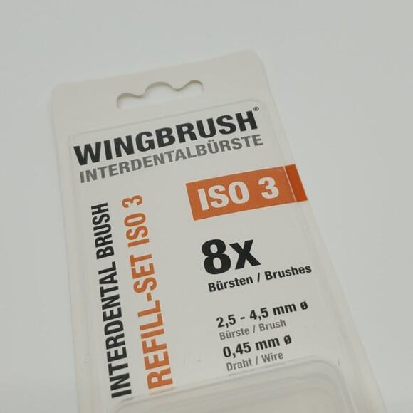 Wingbrush 8X Interdental Brush Heads Attachments Refill Set ISO3 New - Picture 2 of 9